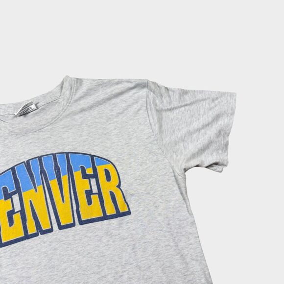 Where I'm From Denver T-Shirt Medium Gray Blue Yellow Made in USA Mens M Tee - Picture 3 of 8